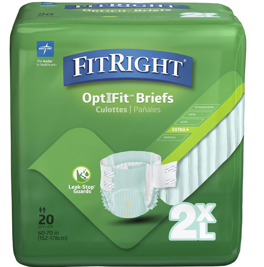 Medline FitRight OptiFit Ultra Disposable Brief 20Ct