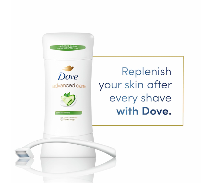 Dove Advanced Care Antiperspirant Deodorant Stick Cool Essentials 4 ct 2.6 oz