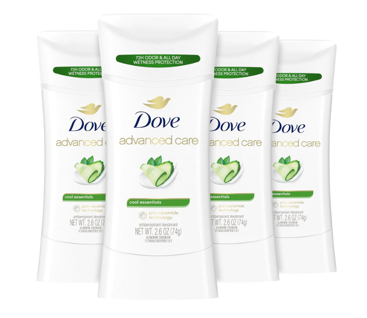 Dove Advanced Care Antiperspirant Deodorant Stick Cool Essentials 4 ct 2.6 oz