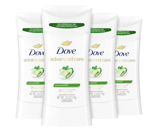 Dove Advanced Care Antiperspirant Deodorant Stick Cool Essentials 4 ct 2.6 oz