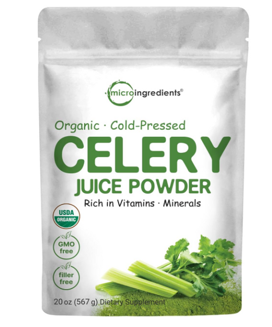 Organic Cold Pressed Celery Powder 20oz by Micro Ingredients