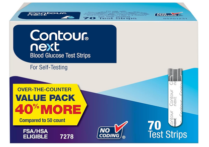 Contour Next Blood Glucose Test Strips, 70 Count