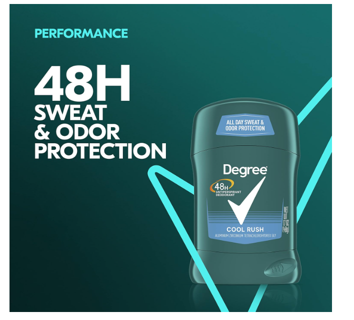 DEGREE MEN Original Protection Antiperspirant Deodorant Cool Rush Pack of 12 48-Hour Sweat & Odor Protection Antiperspirant For Men 1.7 oz