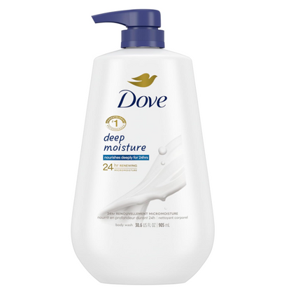 Dove Body Wash with Pump Deep Moisture For Dry Skin Moisturizing Skin Cleanser 30.6 oz