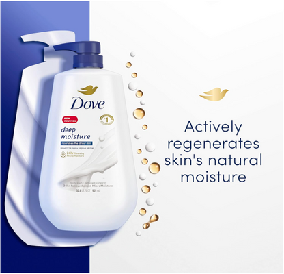 Dove Body Wash with Pump Deep Moisture For Dry Skin Moisturizing Skin Cleanser 30.6 oz