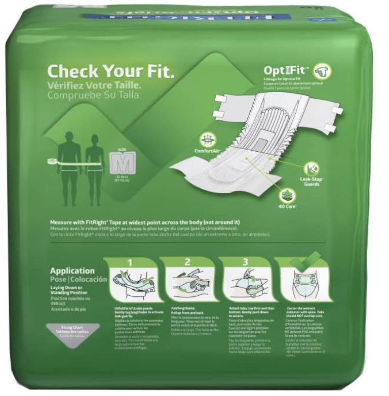 Medline FitRight OptiFit Ultra Disposable Brief 20Ct