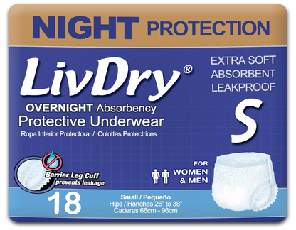 LivDry Overnight Protection Adult Incontinence Protective Underwear