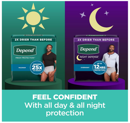 Depend Fresh Protection Adult Incontinence Underwear for Men, Disposable