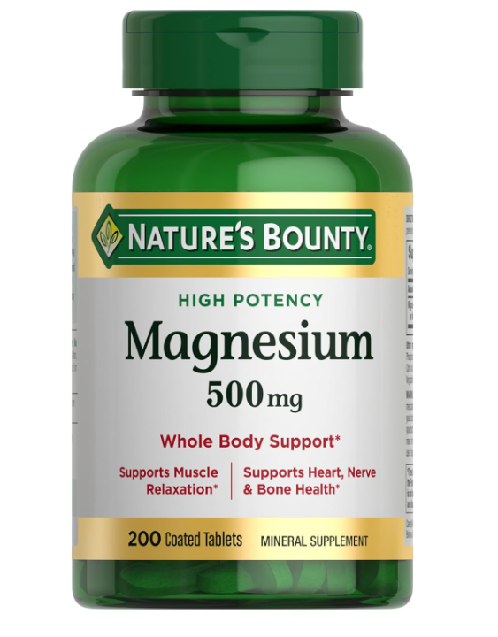 Suplemento de magnesio Nature's Bounty de 500 mg, 200 unidades