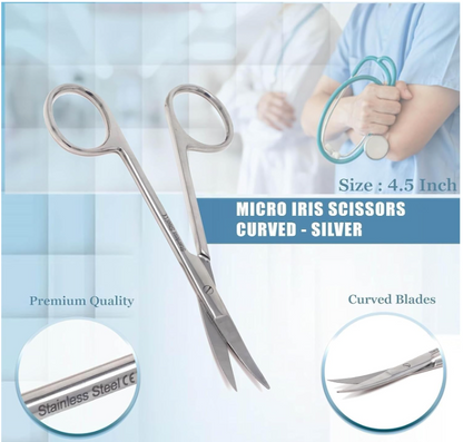 Sterile Micro Dissecting Scissors 4.5" Curved Fine Point