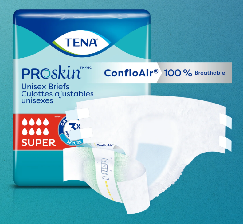 TENA PROskin Super Briefs Incontinence Unisex Adult Diapers Maximum Absorbency