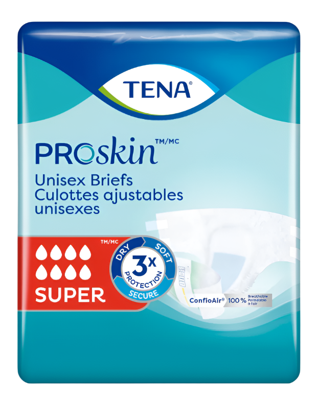 TENA PROskin Super Briefs Incontinence Unisex Adult Diapers Maximum Absorbency