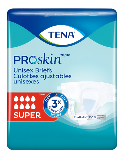 TENA PROskin Super Briefs Incontinence Unisex Adult Diapers Maximum Absorbency