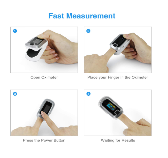 MIBEST OLED Finger Pulse Oximeter, O2 Meter, Dual Color White/Silver