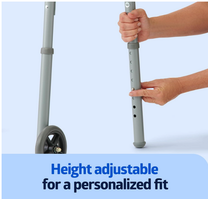 MEDLINE Adult Heavy-Duty 2-Button Folding Walkers