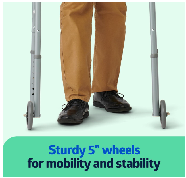 MEDLINE Adult Heavy-Duty 2-Button Folding Walkers